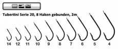 Tubertini Haken Serie 20 gebunden nickel 1 Pack mit 8 Haken, 2m