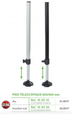 Rive Bein 600-920mm alu oder schwarz D36, 1 Stück Rive Bein 600-920mm alu oder schwarz D36, 1 Stück