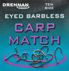 Drennan Eyed Barbless Carp Match Haken Gr. 14, Öhrhaken ohne Widerhaken, Abverkauf