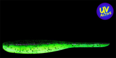 Keitech 4 Shad Impact - Green Pumpkin / Chartreuse, 8 Stück, UV-aktiv