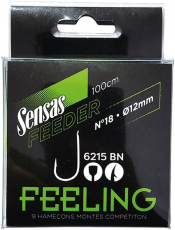 Sensas Feeder-Haken 3180 gebunden 1m, Pack mit 8 Haken
