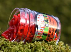 Magic Bait Maden rot mit Fischgeruch, 18 Gramm