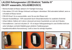 LALIZAS Hunde-Schwimmweste mit wasseraktivem LED Blinklicht