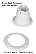 Lalizas Schaltzug Gummibalg, durch Schraubring fixiert, Ø105mm, cut-out Ø85mm weiss