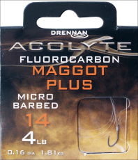 Drennan Acolyte Maggot Plus Haken gebunden, Fluorocarbon, 30cm