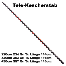 Jaxon Tele-Kescherstab 2.20m, 114cm, 234 Gramm Messinggewinde