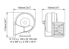 Marco Bootshorn verchromt, 12V 5A, 410Hz, 114dB, salzwasserfest