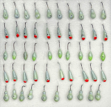 Mormyschka Fluo-Set zum Eisangeln 50 Stück, Made in Ukraine!