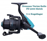Drennan Matchrolle Vertex Reel FD 3000 Float mit Aluspule + Ersatzspule, 7+1 Kugellager, Neuheit 2023