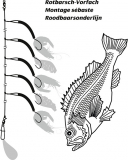 Rhino Rotbarsch-Vorfach mit Circle-Haken, selbstleuchtend 50kg 1mm 0,8mm Länge 1m